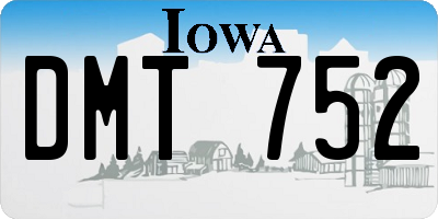 IA license plate DMT752