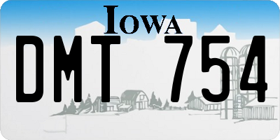 IA license plate DMT754