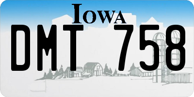 IA license plate DMT758