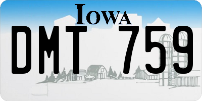 IA license plate DMT759