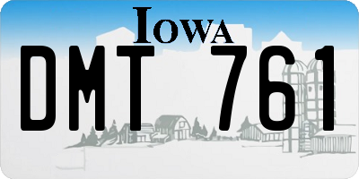 IA license plate DMT761