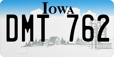 IA license plate DMT762