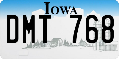 IA license plate DMT768