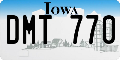 IA license plate DMT770
