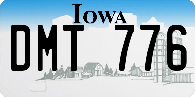 IA license plate DMT776