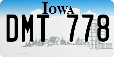 IA license plate DMT778