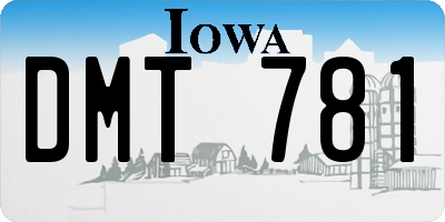 IA license plate DMT781
