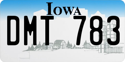 IA license plate DMT783