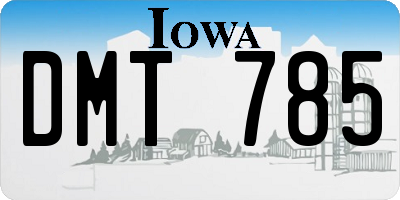 IA license plate DMT785