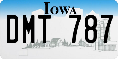 IA license plate DMT787