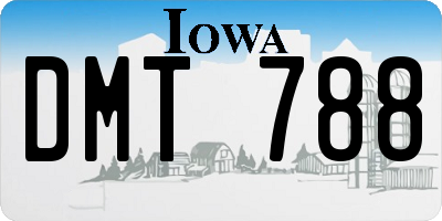 IA license plate DMT788