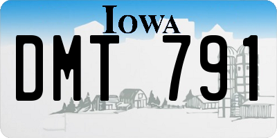 IA license plate DMT791