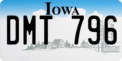 IA license plate DMT796