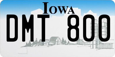IA license plate DMT800