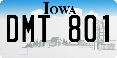 IA license plate DMT801