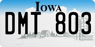 IA license plate DMT803