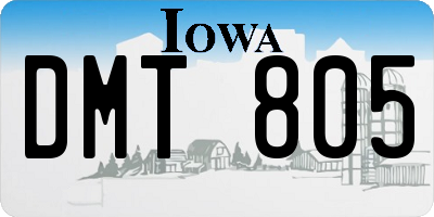 IA license plate DMT805