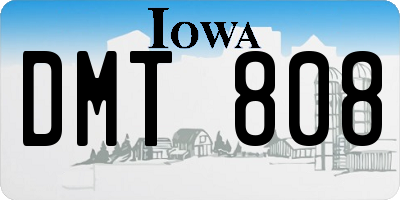 IA license plate DMT808