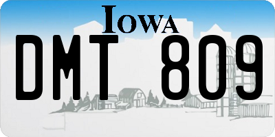 IA license plate DMT809