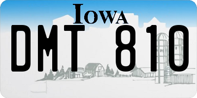 IA license plate DMT810