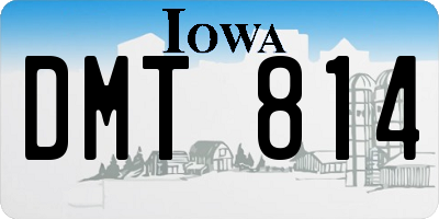 IA license plate DMT814