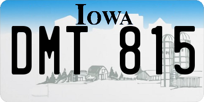 IA license plate DMT815