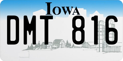 IA license plate DMT816