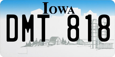 IA license plate DMT818
