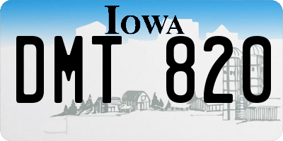 IA license plate DMT820