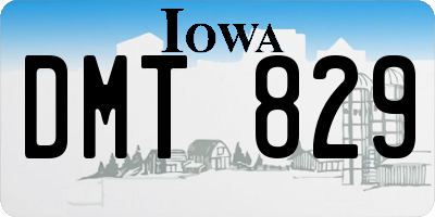 IA license plate DMT829
