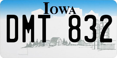IA license plate DMT832