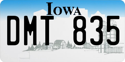 IA license plate DMT835