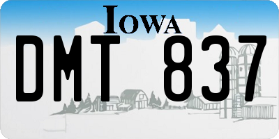 IA license plate DMT837
