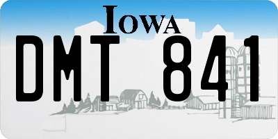 IA license plate DMT841