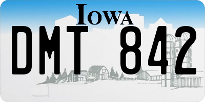 IA license plate DMT842