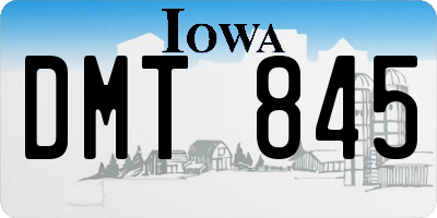 IA license plate DMT845