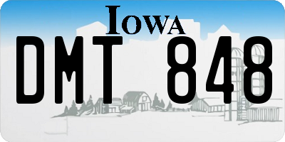 IA license plate DMT848