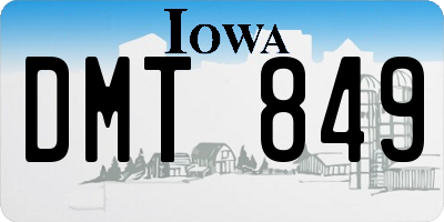 IA license plate DMT849
