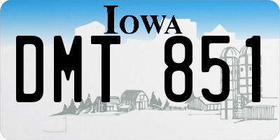 IA license plate DMT851