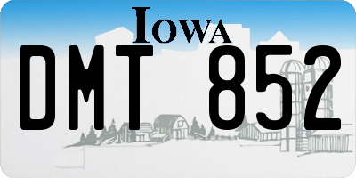 IA license plate DMT852