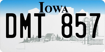 IA license plate DMT857
