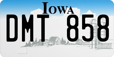 IA license plate DMT858