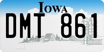 IA license plate DMT861