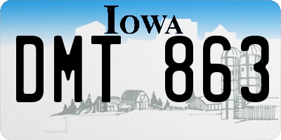 IA license plate DMT863