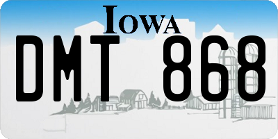 IA license plate DMT868