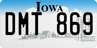 IA license plate DMT869