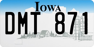 IA license plate DMT871