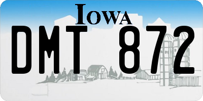 IA license plate DMT872