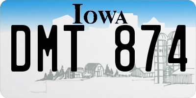 IA license plate DMT874