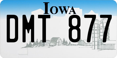 IA license plate DMT877